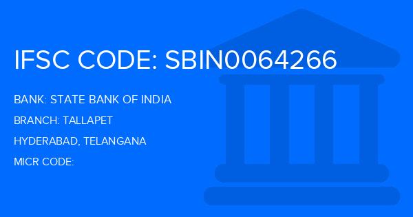 State Bank Of India (SBI) Tallapet Branch IFSC Code