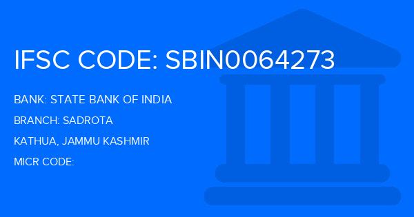 State Bank Of India (SBI) Sadrota Branch IFSC Code
