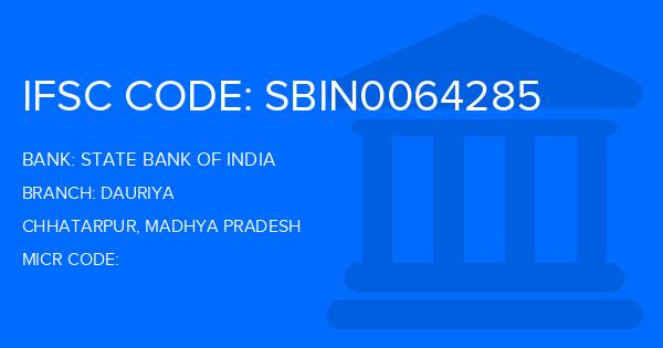 State Bank Of India (SBI) Dauriya Branch IFSC Code