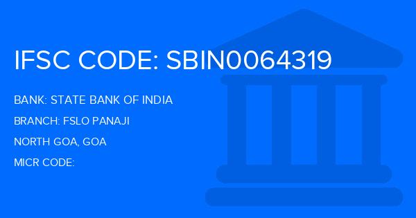State Bank Of India (SBI) Fslo Panaji Branch IFSC Code