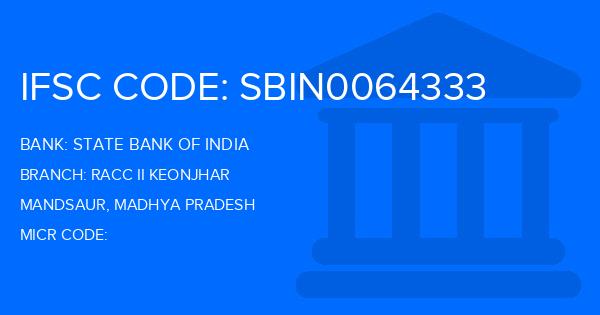 State Bank Of India (SBI) Racc Ii Keonjhar Branch IFSC Code
