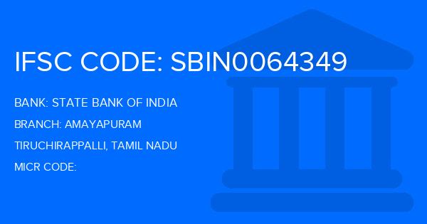 State Bank Of India (SBI) Amayapuram Branch IFSC Code