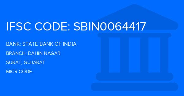 State Bank Of India (SBI) Dahin Nagar Branch IFSC Code