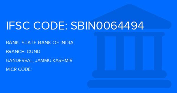 State Bank Of India (SBI) Gund Branch IFSC Code