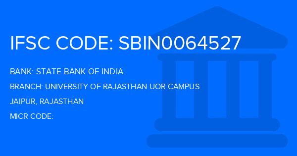 State Bank Of India (SBI) University Of Rajasthan Uor Campus Branch IFSC Code