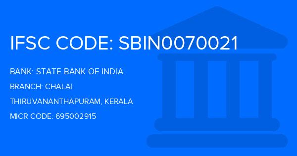 State Bank Of India (SBI) Chalai Branch IFSC Code
