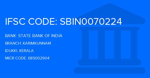 State Bank Of India (SBI) Karimkunnam Branch IFSC Code