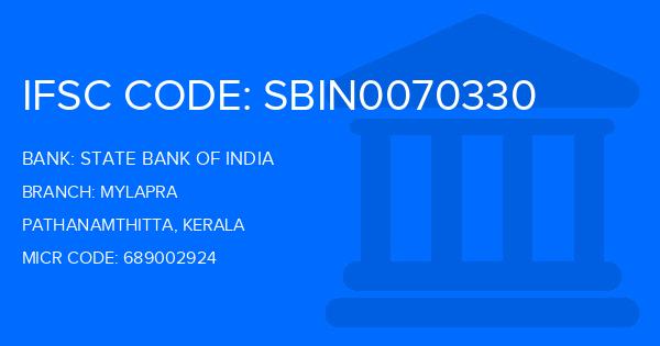 State Bank Of India (SBI) Mylapra Branch IFSC Code