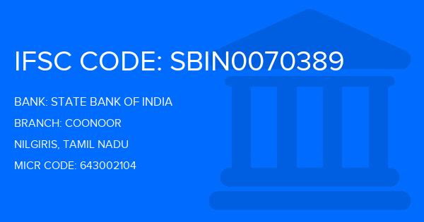 State Bank Of India (SBI) Coonoor Branch IFSC Code