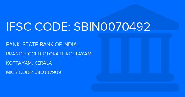 State Bank Of India (SBI) Collectorate Kottayam Branch IFSC Code