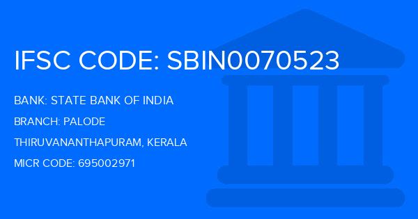 State Bank Of India (SBI) Palode Branch IFSC Code