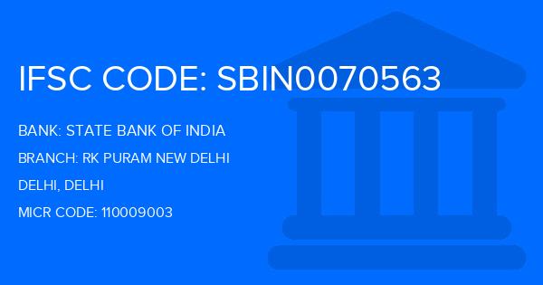 State Bank Of India (SBI) Rk Puram New Delhi Branch IFSC Code