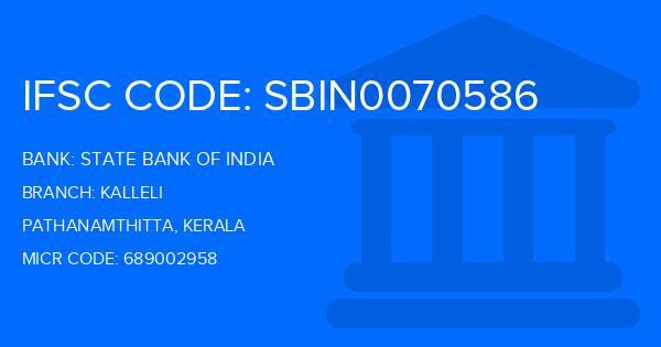 State Bank Of India (SBI) Kalleli Branch IFSC Code