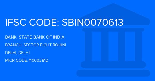 State Bank Of India (SBI) Sector Eight Rohini Branch IFSC Code