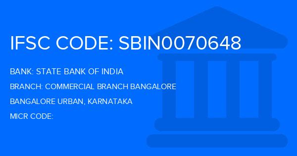 State Bank Of India (SBI) Commercial Branch Bangalore Branch IFSC Code