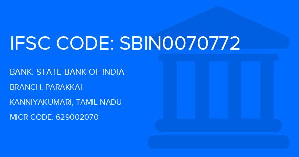 State Bank Of India (SBI) Parakkai Branch IFSC Code