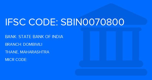State Bank Of India (SBI) Dombivili Branch IFSC Code