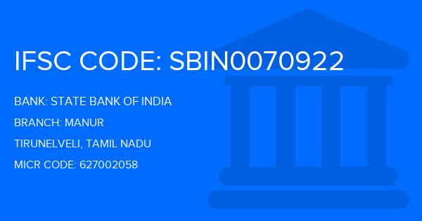 State Bank Of India (SBI) Manur Branch IFSC Code