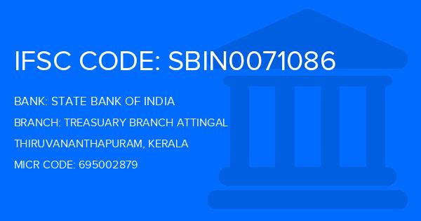 State Bank Of India (SBI) Treasuary Branch Attingal Branch IFSC Code