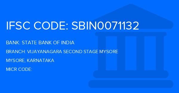 State Bank Of India (SBI) Vijayanagara Second Stage Mysore Branch IFSC Code