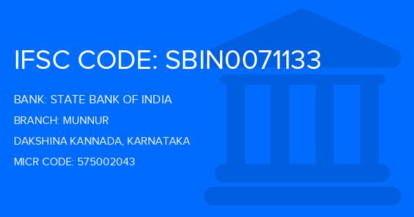 State Bank Of India (SBI) Munnur Branch IFSC Code