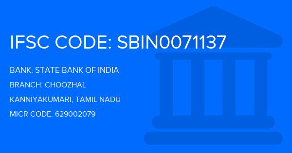 State Bank Of India (SBI) Choozhal Branch IFSC Code