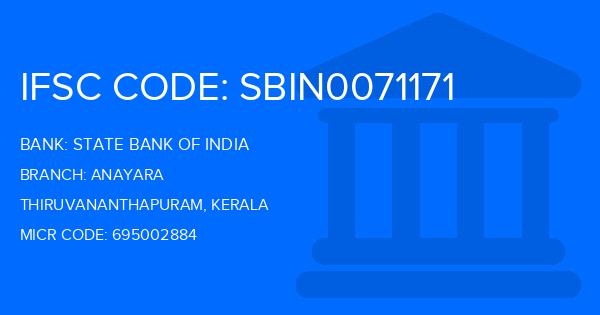 State Bank Of India (SBI) Anayara Branch IFSC Code
