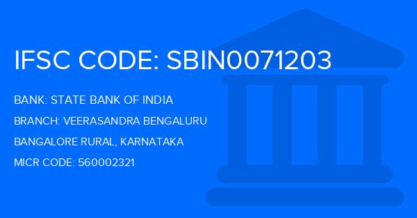 State Bank Of India (SBI) Veerasandra Bengaluru Branch IFSC Code