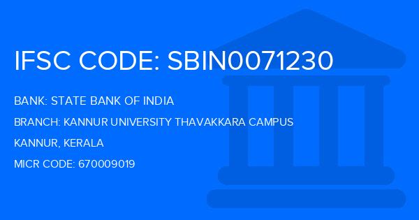 State Bank Of India (SBI) Kannur University Thavakkara Campus Branch IFSC Code
