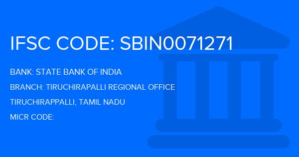 State Bank Of India (SBI) Tiruchirapalli Regional Office Branch IFSC Code