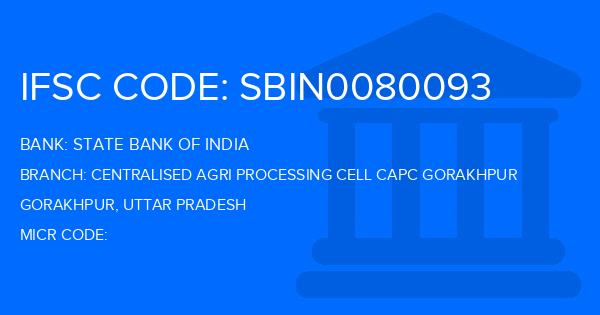 State Bank Of India (SBI) Centralised Agri Processing Cell Capc Gorakhpur Branch IFSC Code