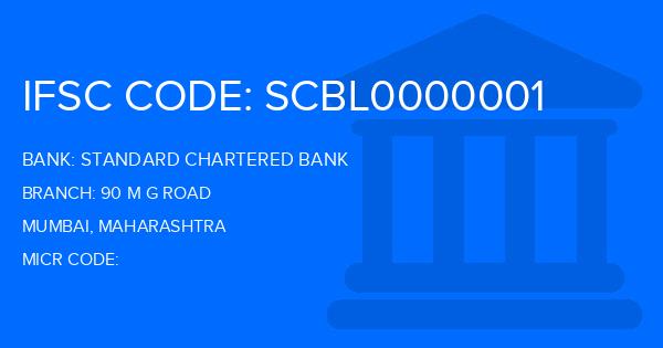 Standard Chartered Bank (SCB) 90 M G Road Branch IFSC Code