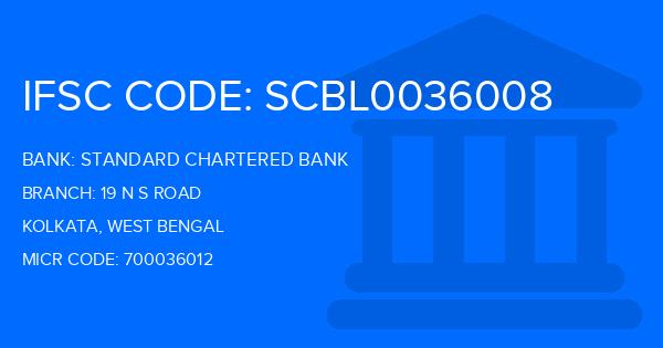 Standard Chartered Bank (SCB) 19 N S Road Branch IFSC Code