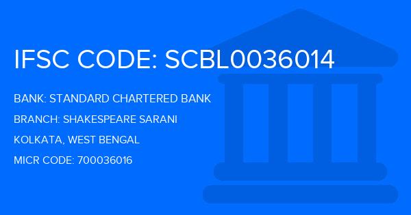 Standard Chartered Bank (SCB) Shakespeare Sarani Branch IFSC Code