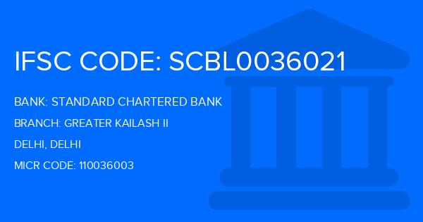 Standard Chartered Bank (SCB) Greater Kailash Ii Branch IFSC Code