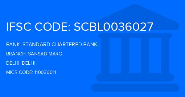 Standard Chartered Bank (SCB) Sansad Marg Branch IFSC Code