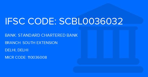 Standard Chartered Bank (SCB) South Extension Branch IFSC Code