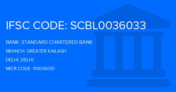 Standard Chartered Bank (SCB) Greater Kailash Branch IFSC Code