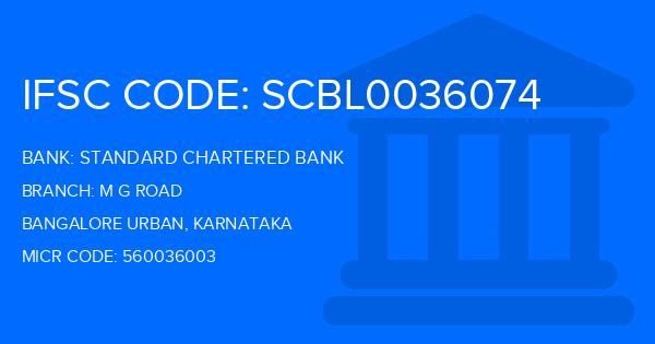 Standard Chartered Bank (SCB) M G Road Branch IFSC Code