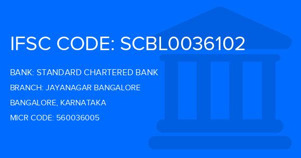 Standard Chartered Bank (SCB) Jayanagar Bangalore Branch IFSC Code