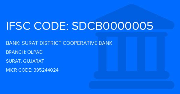 Surat District Cooperative Bank Olpad Branch IFSC Code