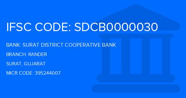Surat District Cooperative Bank Rander Branch IFSC Code