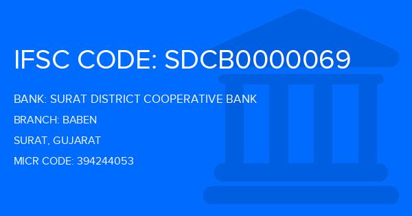 Surat District Cooperative Bank Baben Branch IFSC Code