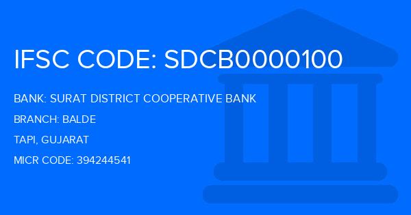 Surat District Cooperative Bank Balde Branch IFSC Code