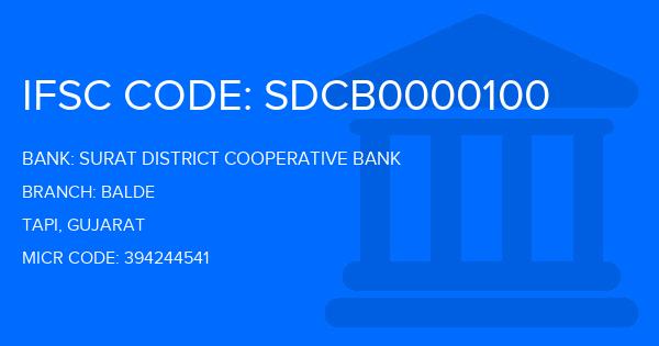 Surat District Cooperative Bank Balde Branch IFSC Code