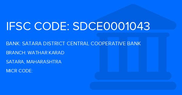 Satara District Central Cooperative Bank Wathar Karad Branch IFSC Code