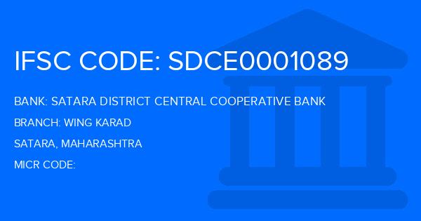 Satara District Central Cooperative Bank Wing Karad Branch IFSC Code