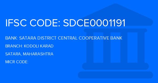 Satara District Central Cooperative Bank Kodoli Karad Branch IFSC Code
