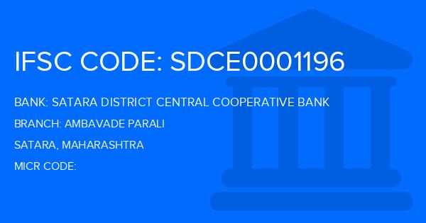 Satara District Central Cooperative Bank Ambavade Parali Branch IFSC Code