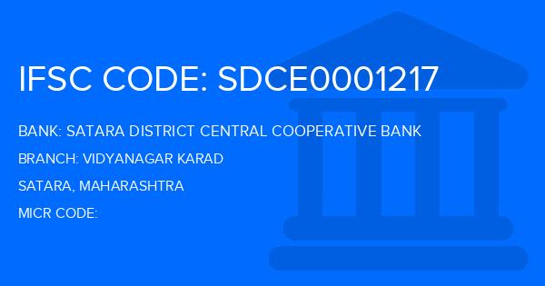 Satara District Central Cooperative Bank Vidyanagar Karad Branch IFSC Code